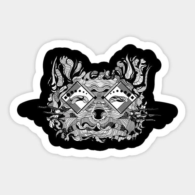 Cat Lines Sticker by karylnerona